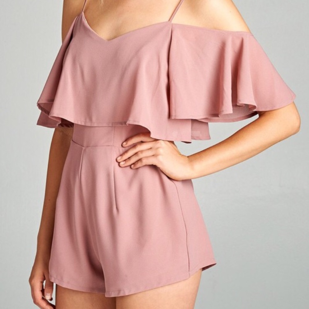 New Pink or red romper ruffle top jumpsuit!